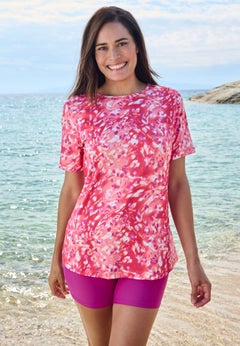 Chlorine-Resistant Crewneck Relaxed-Fit Swim Tee