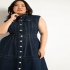 Fit & Flare Denim Dress image number null