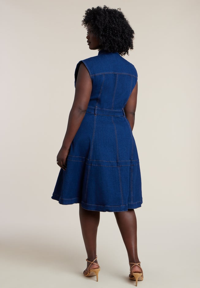 Fit & Flare Denim Dress image number 1