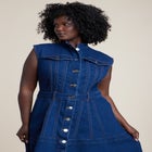 Fit & Flare Denim Dress image number null
