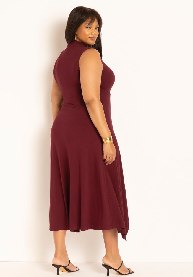 Asymmetrical Hem Jersey Dress image number 2