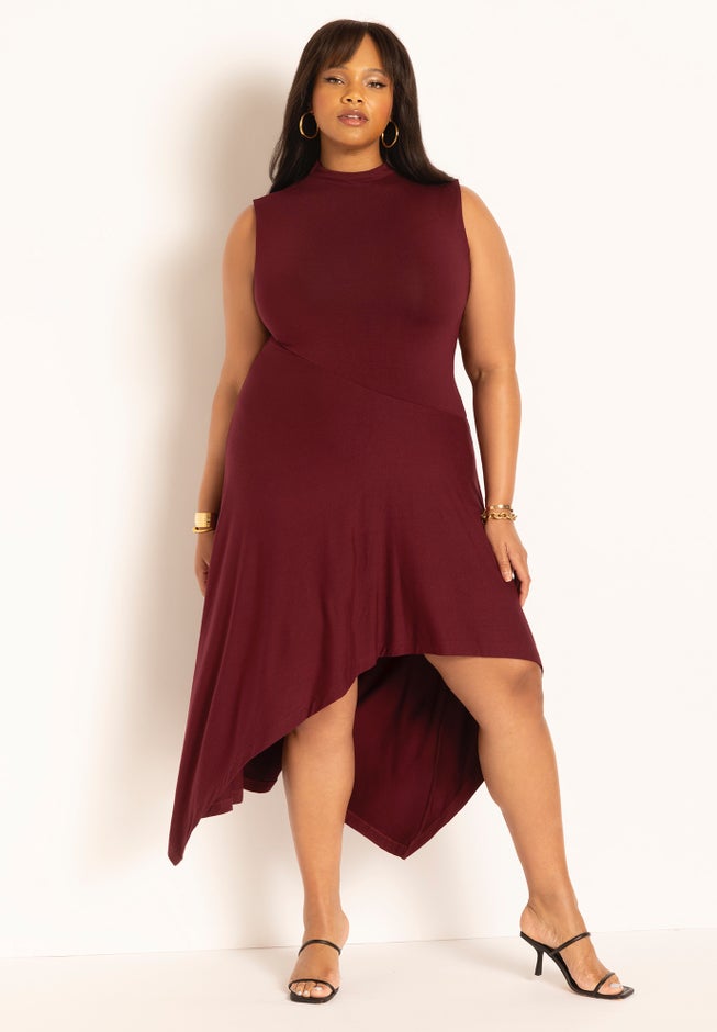 Asymmetrical Hem Jersey Dress image number 0
