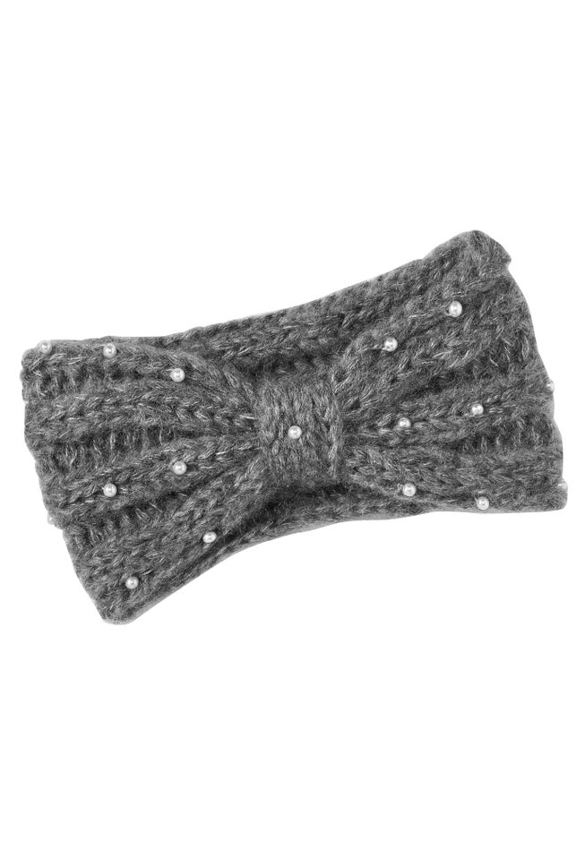 Cable Knit Pearl Trim Headband image number 0