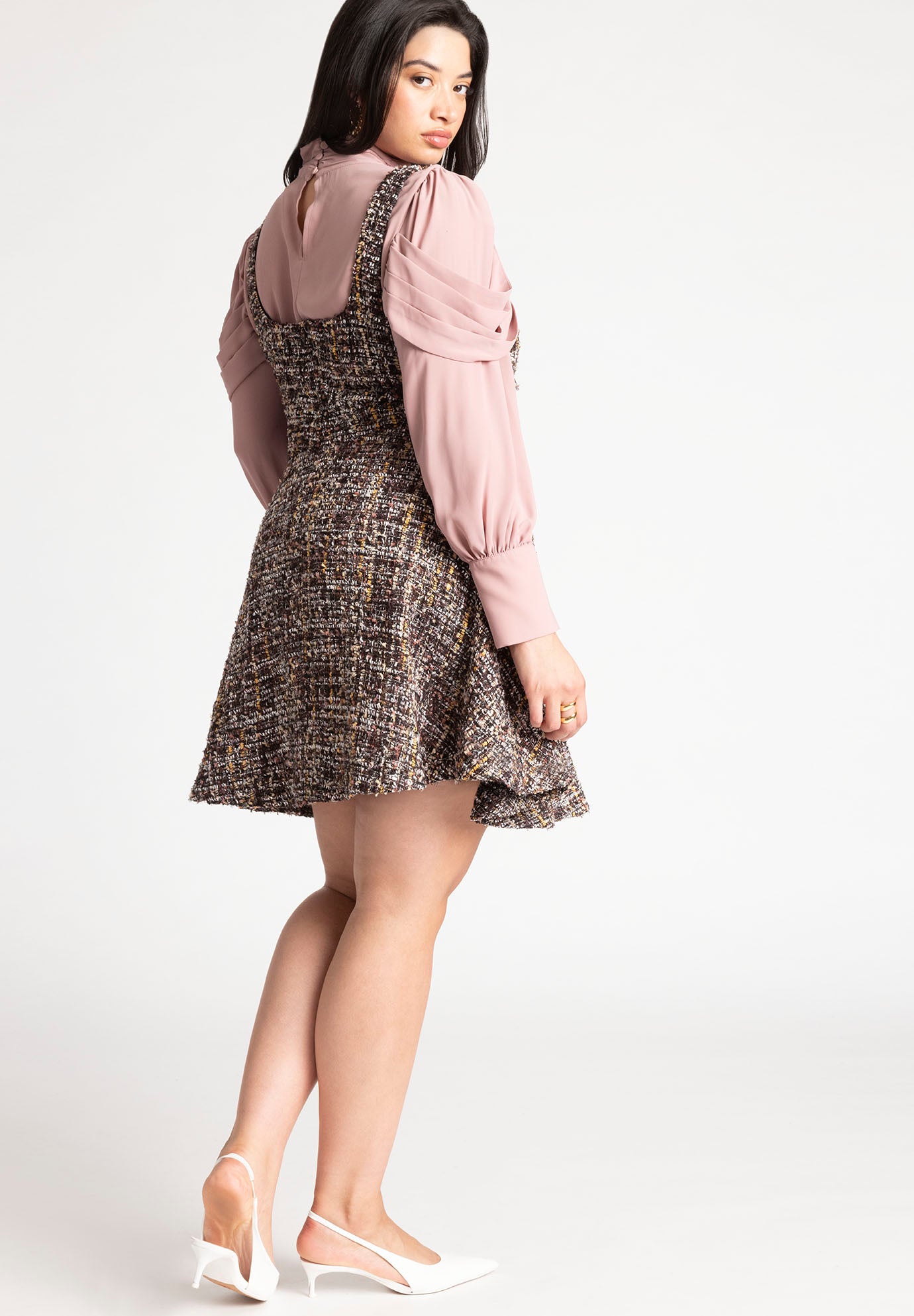 Flare Tweed Mini Jumper image number 1