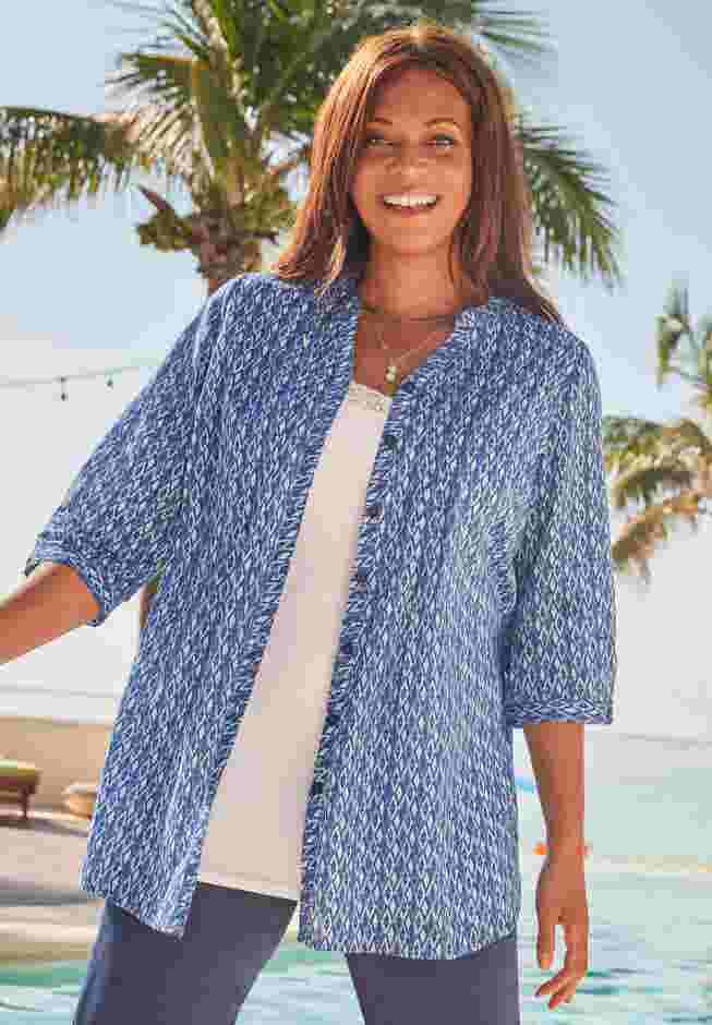 Pintuck Buttonfront Blouse image number 1