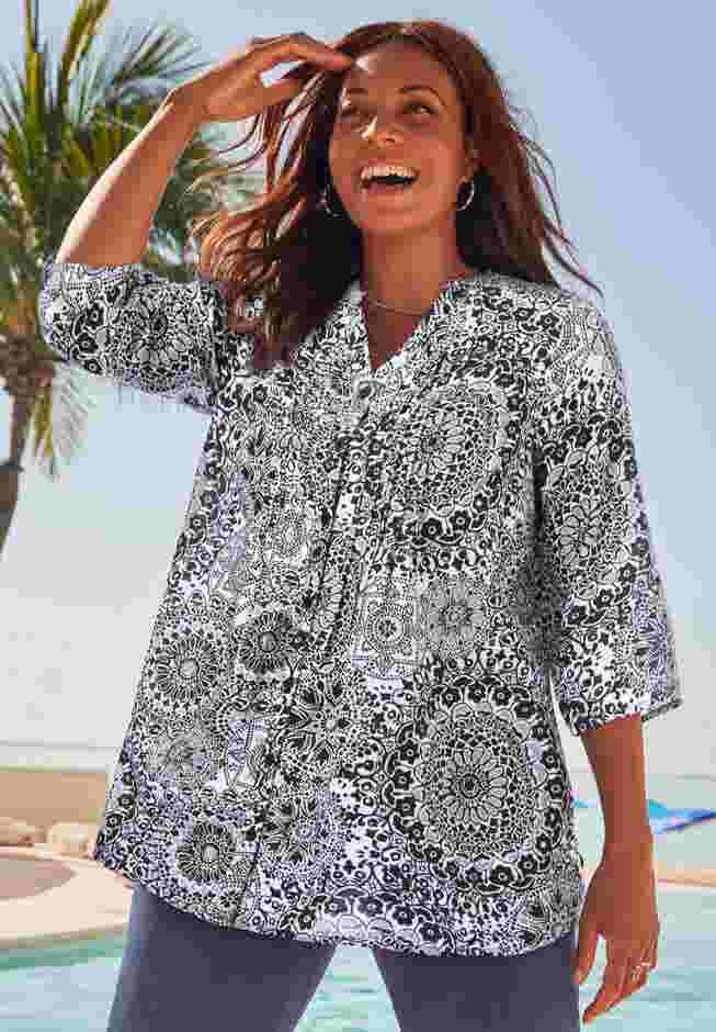 Pintuck Buttonfront Blouse image number 0