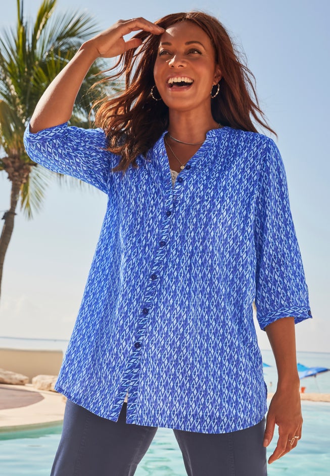 Pintuck Buttonfront Blouse image number 0