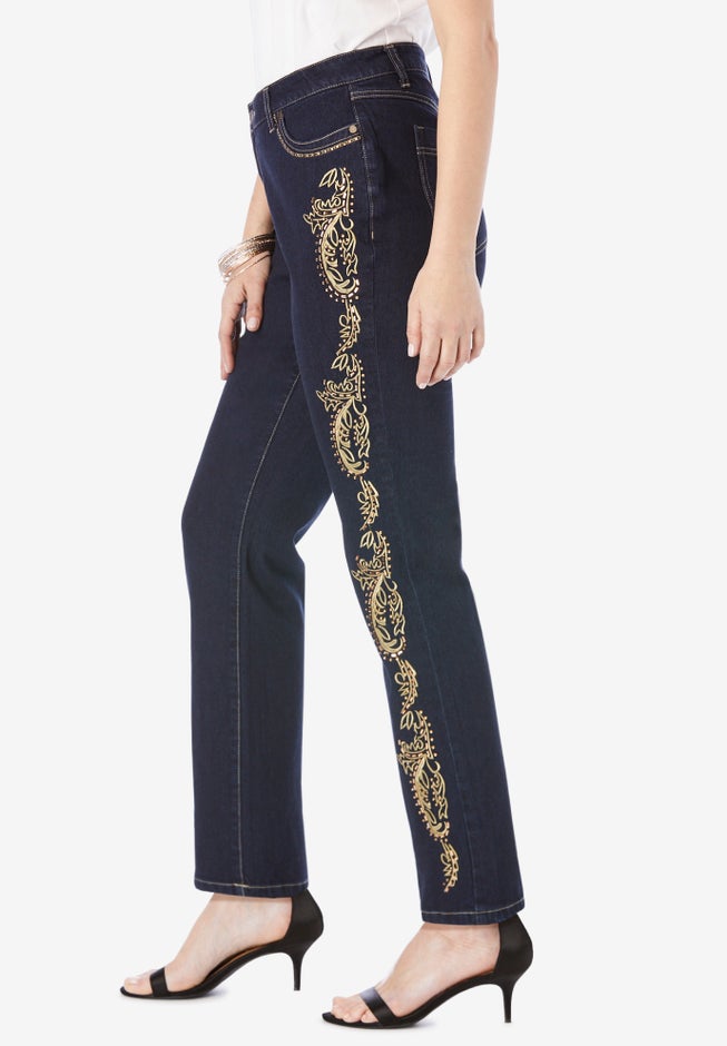 Iconic Embroidered Bootcut Jeans image number null