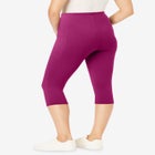 Stretch-Cotton Knit Pull-On Pocket Capri Leggings image number 1