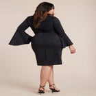 Flare Sleeve Scuba Dress image number null