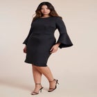 Flare Sleeve Scuba Dress image number null