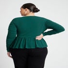 Shirred Peplum Top image number null