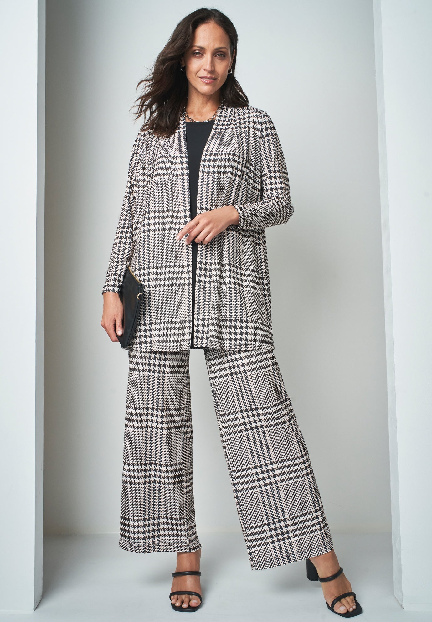 Stretch Knit Open Front Knit Topper image number 1