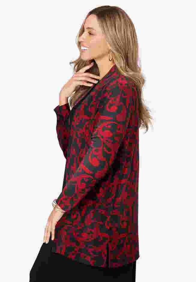 Stretch Knit Open Front Knit Topper image number 3