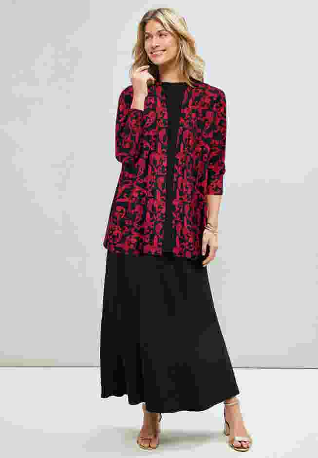 Stretch Knit Open Front Knit Topper image number 5