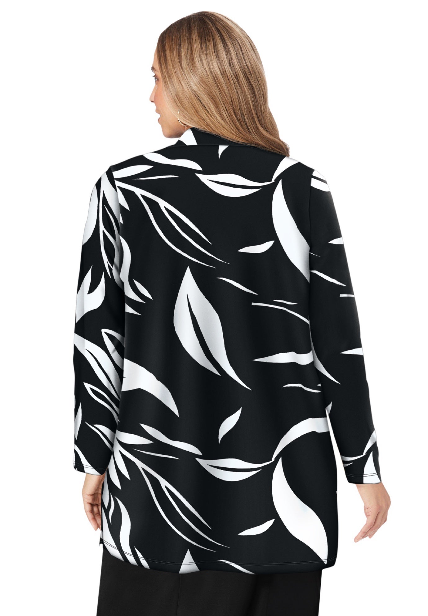 Stretch Knit Open Front Knit Topper image number 1