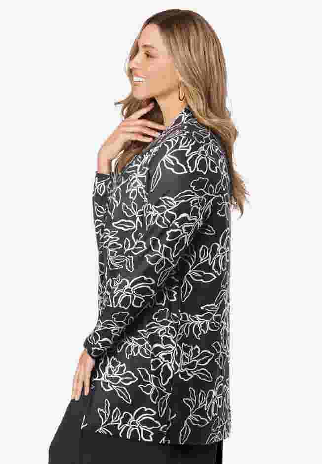 Stretch Knit Open Front Knit Topper image number 2