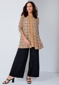 Stretch Knit Open Front Knit Topper