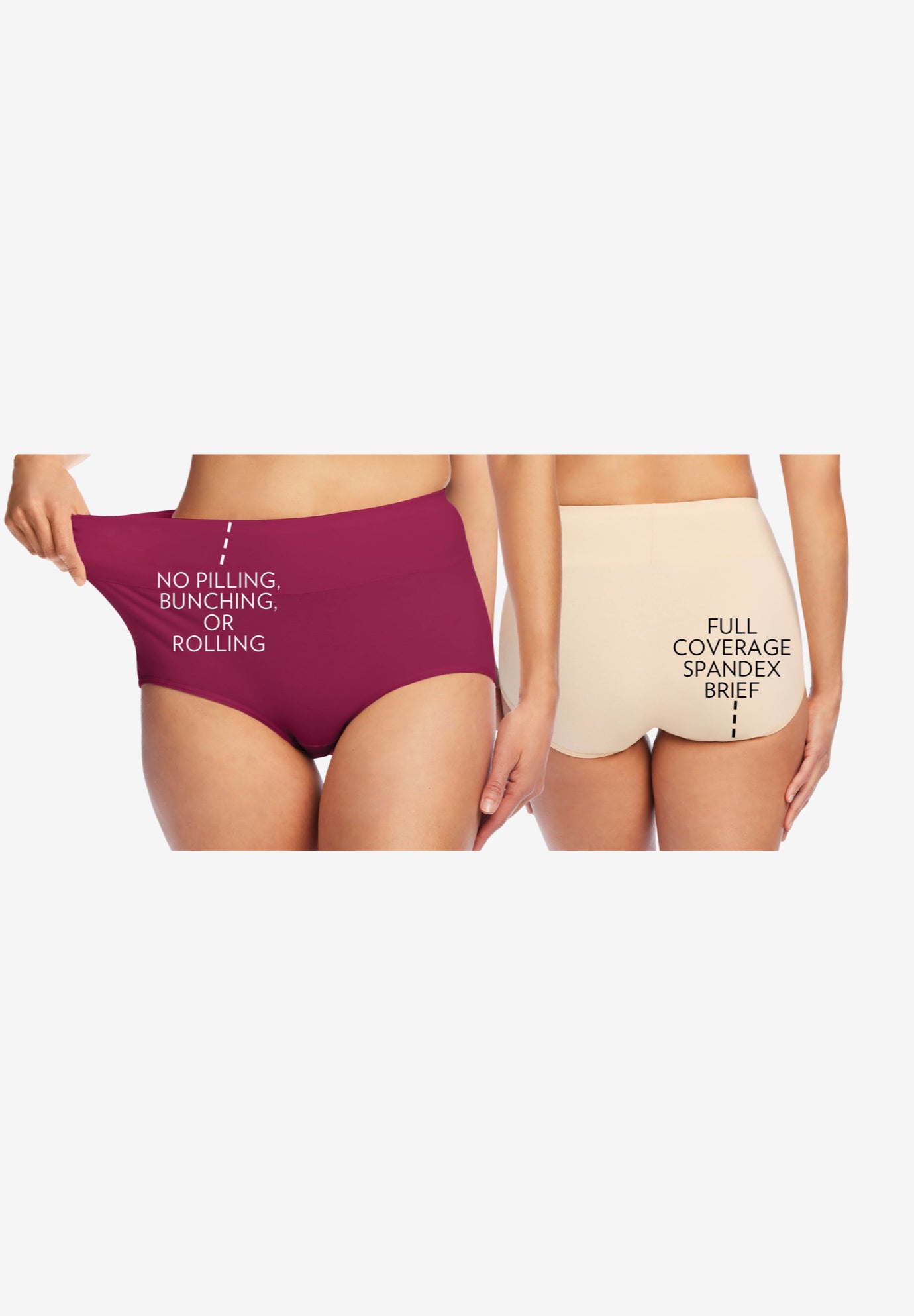 Cotton Spandex Comfort Waist Brief 2-Pack image number 3