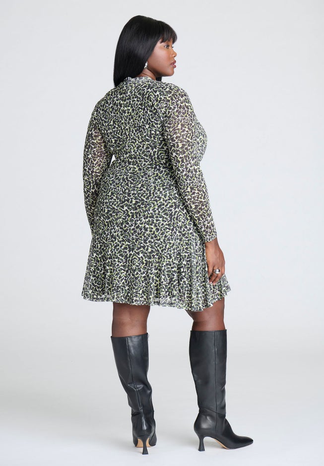 Wrap Front Keyhole Mini Dress image number 2