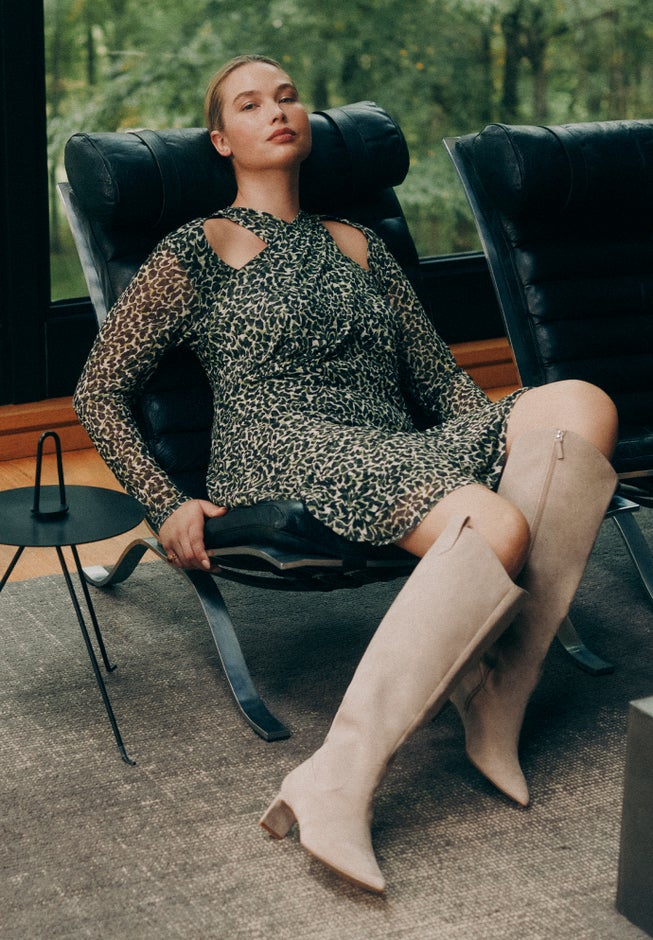 Wrap Front Keyhole Mini Dress image number 3