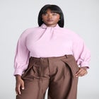 Neck Tie Top With Cut Outs image number null