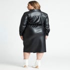 Leather Wrap Dress With Collar image number null