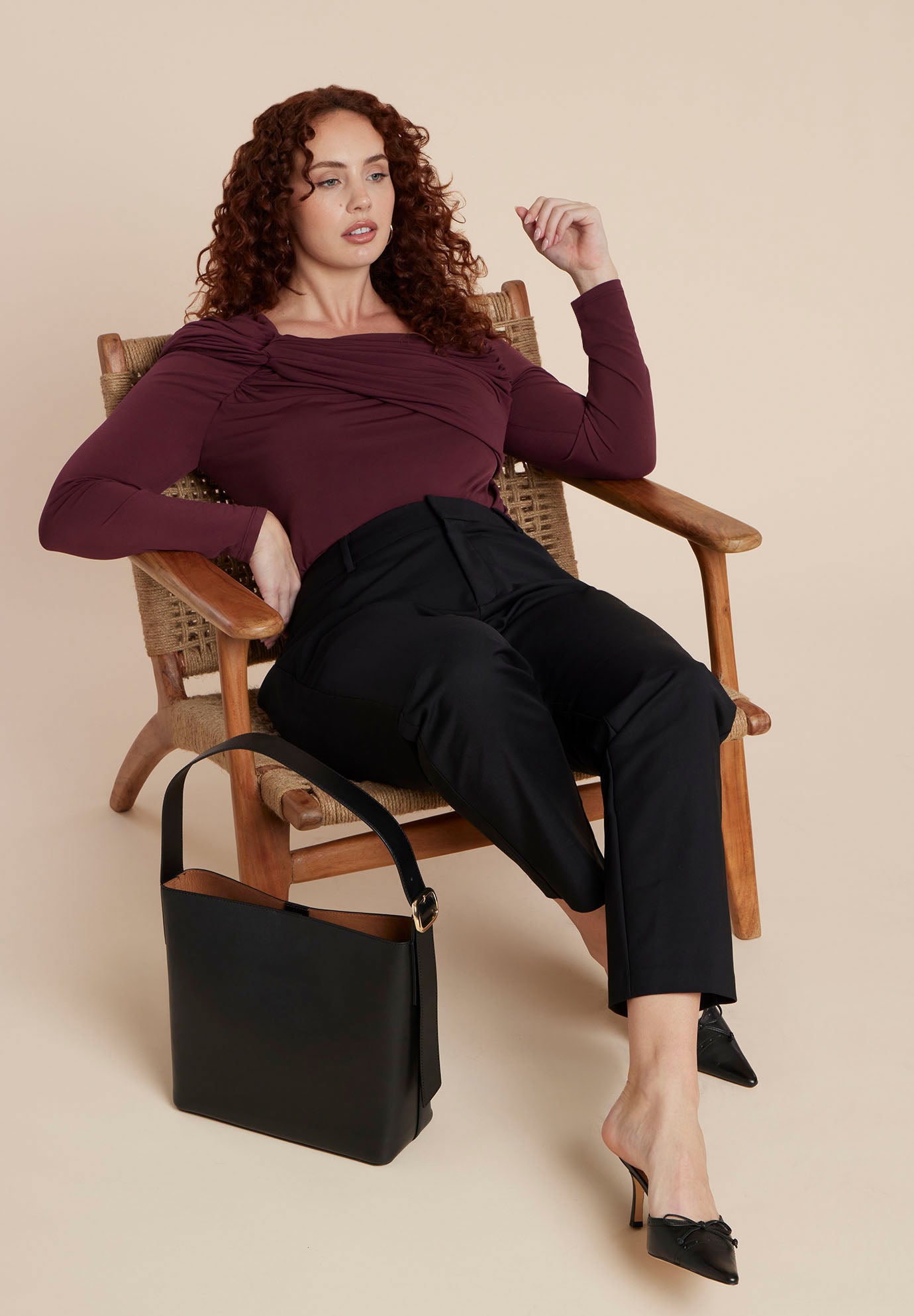 Shoulder-Twist Drape Top image number 2