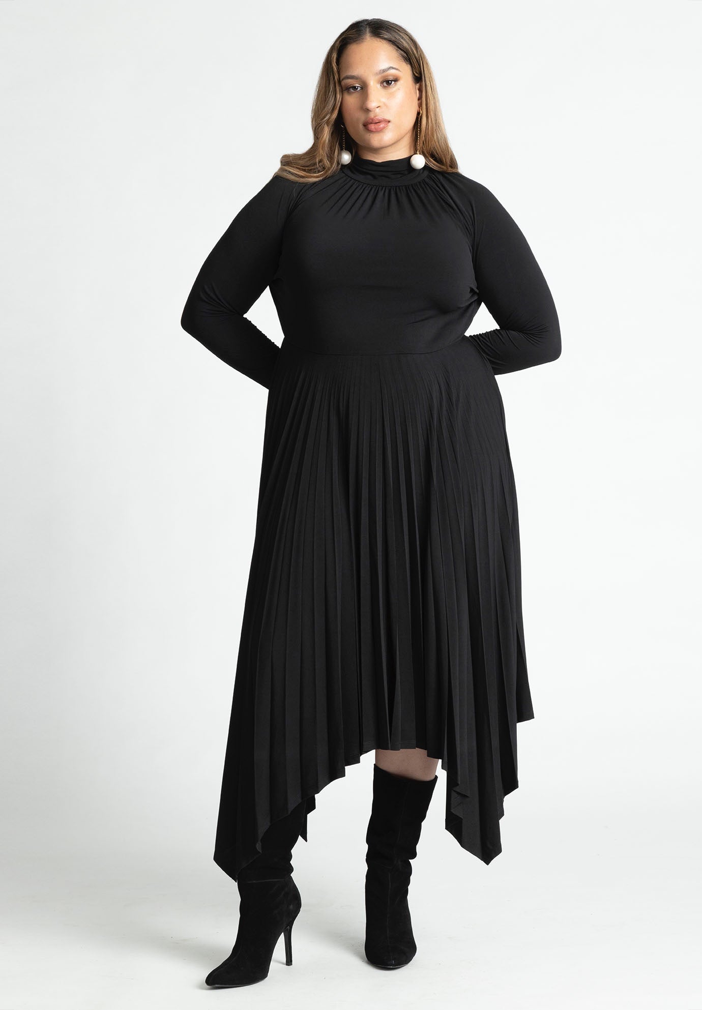 Pleated Skirt Raglan Dress image number 0