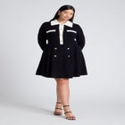 Collared Sweater Dress With Buttons image number null