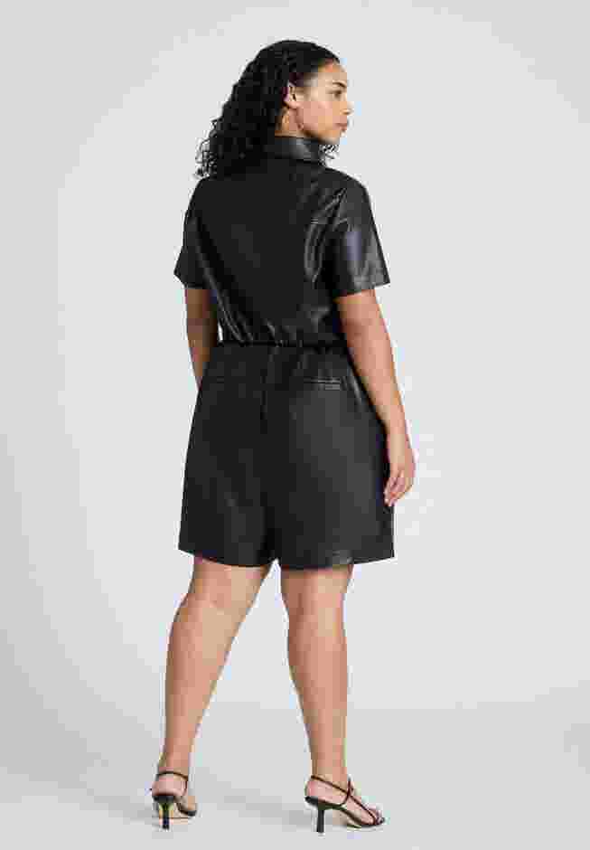 Leather Short Romper image number 1