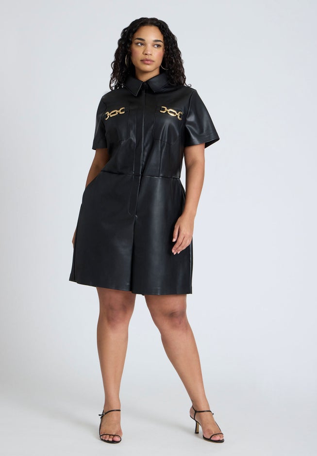 Leather Short Romper image number 0