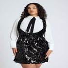 Bow Blouse Sequin Mini Dress image number null