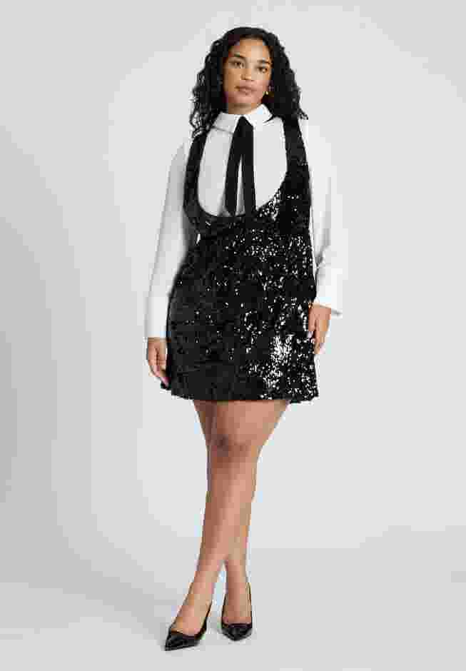 Bow Blouse Sequin Mini Dress image number 0