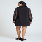 Sheer Sleeve Shirt Dress image number null