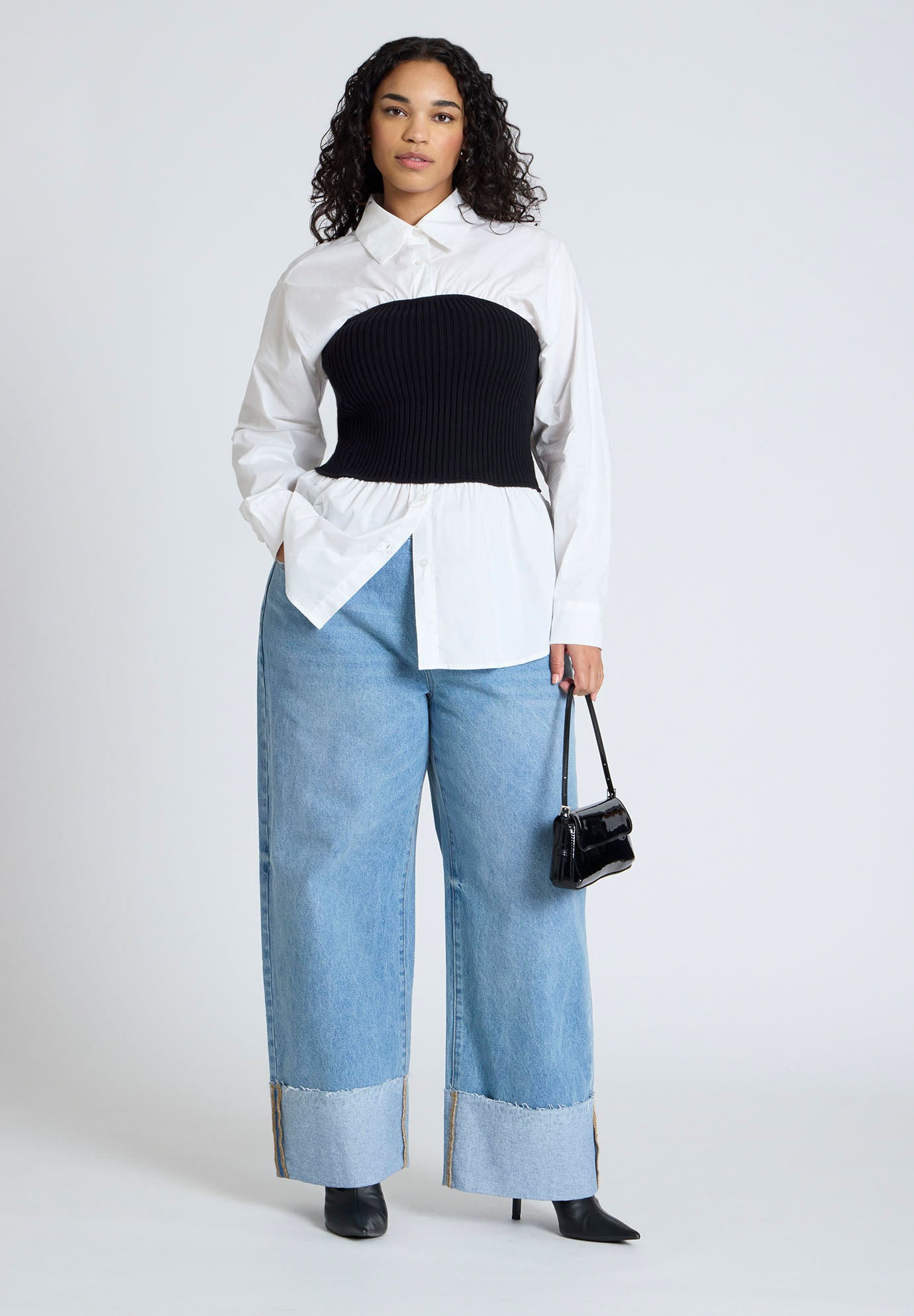 Sweater Tube Twofer Top image number 2