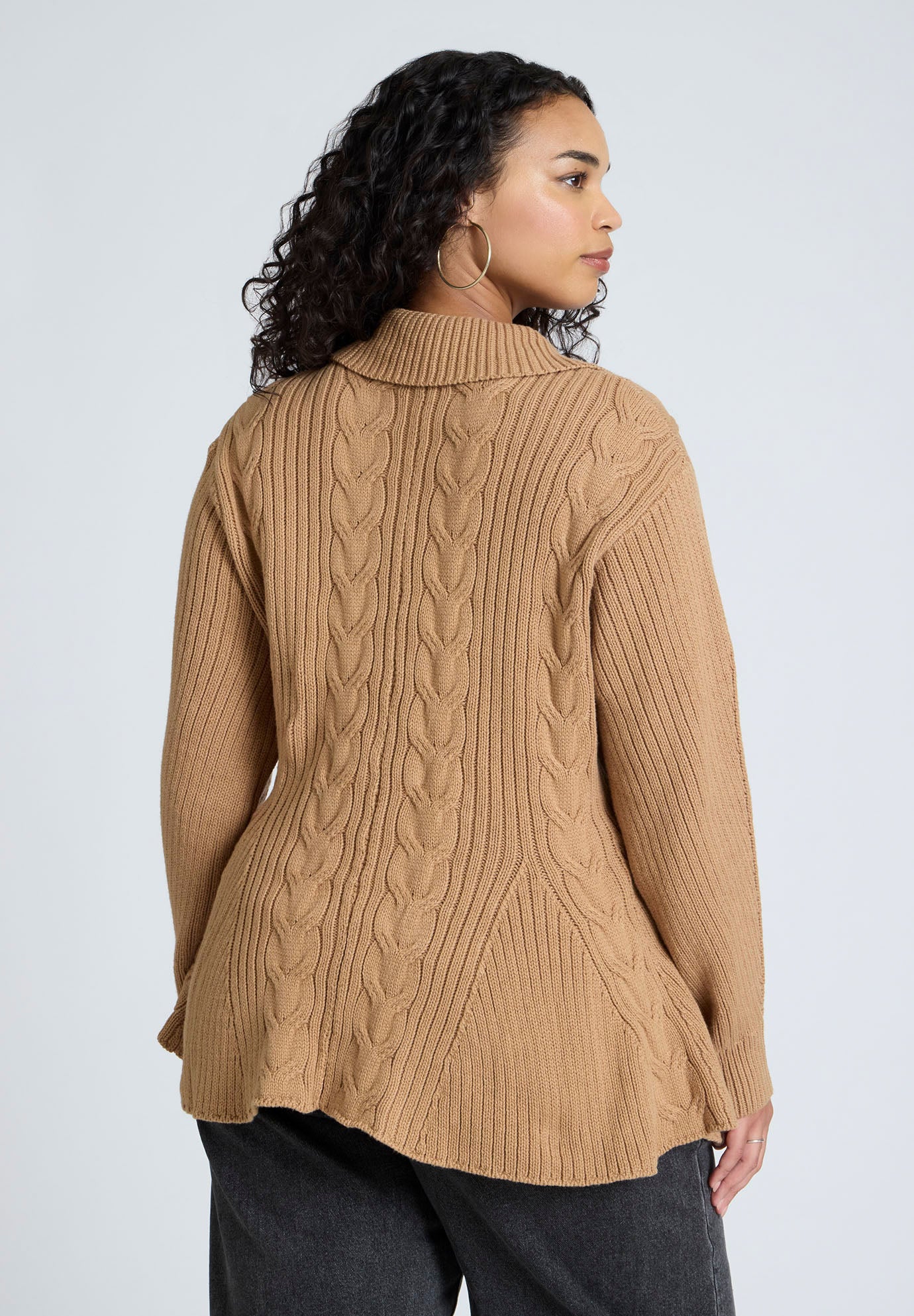 Peplum Zipper Sweater image number 1
