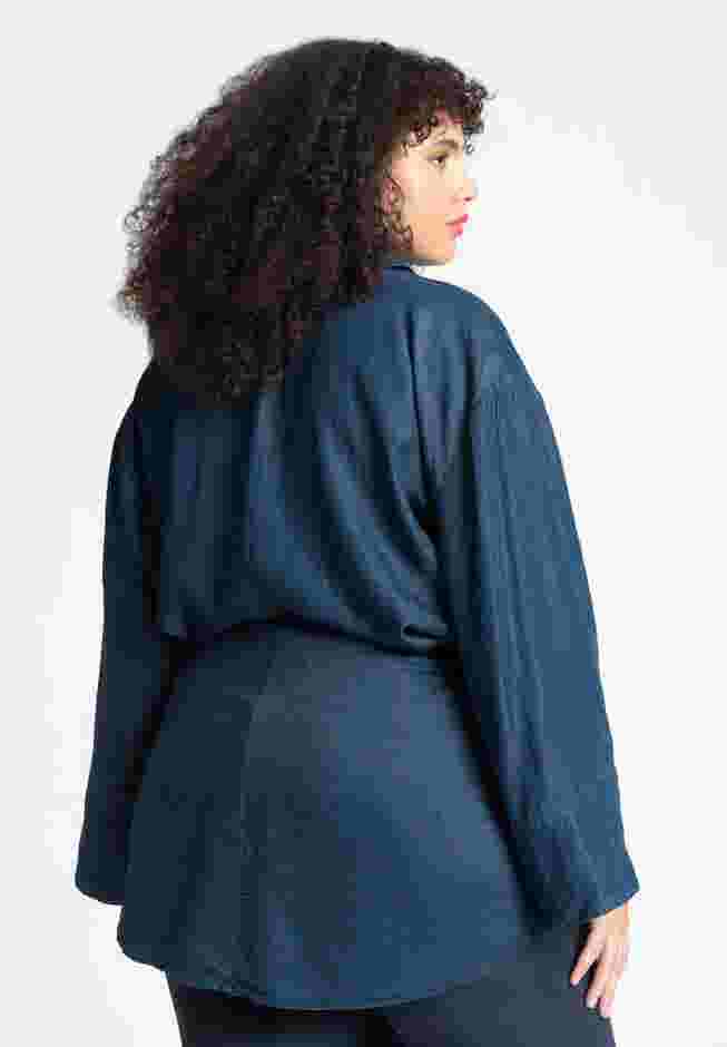 Barkwood x ELOQUII Chambray Tunic With Waist Ties image number 1