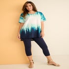 Plus Size Printed Slub Tunic Top image number null