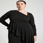 Asym Neckline Flounce Dress image number null