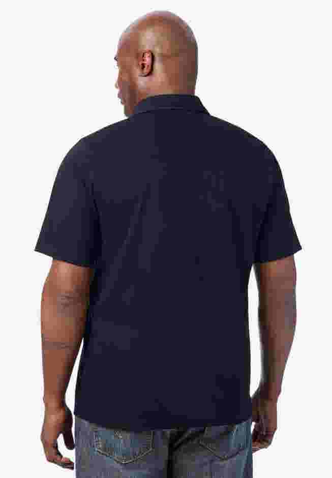 Lightweight Stretch Mesh Piqué Button Down Shirt image number 1