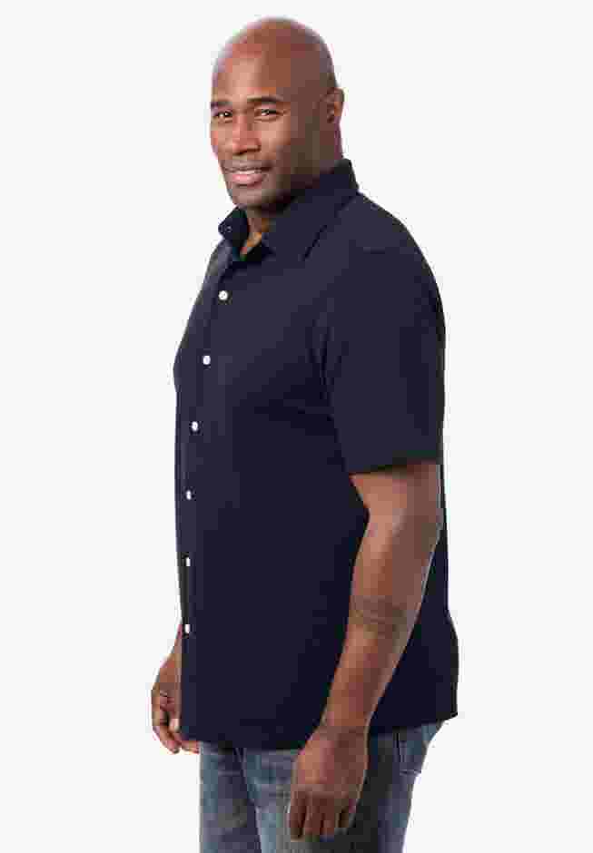Lightweight Stretch Mesh Piqué Button Down Shirt image number 2