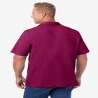 Lightweight Stretch Mesh Piqué Button Down Shirt image number null