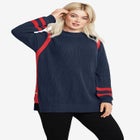 Side Stripe Mockneck Sweater image number null