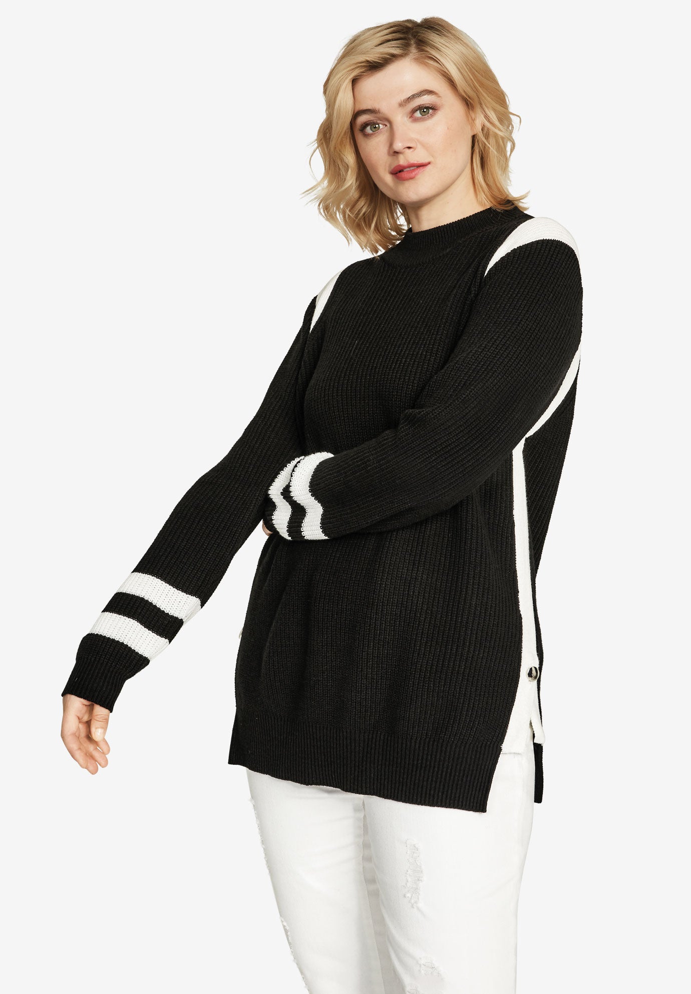 Side Stripe Mockneck Sweater image number 0