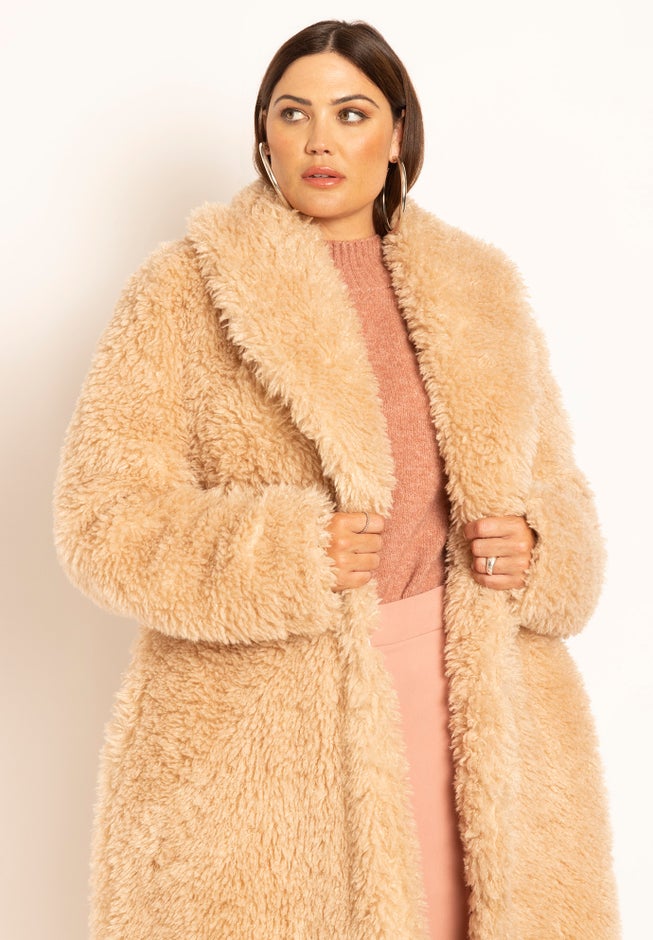 Shawl Collar Shearling Coat image number 2