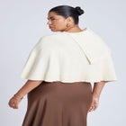 Button Detail Sweater Poncho image number null