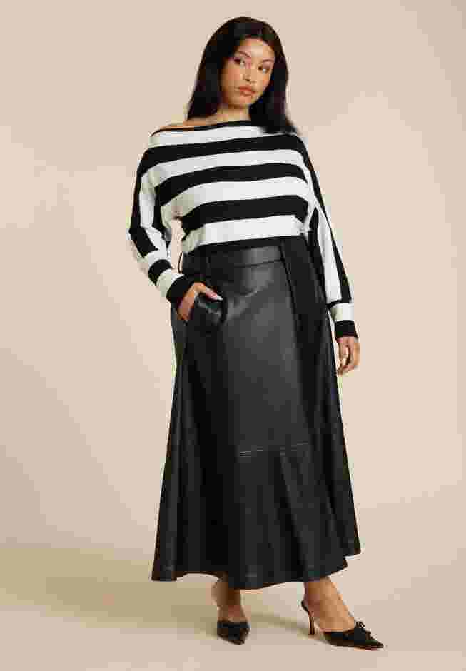 Asym Striped Sweater image number 3