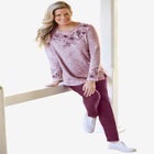 Floral Embroidered Sweatshirt Tee image number null