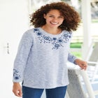 Floral Embroidered Sweatshirt Tee image number null